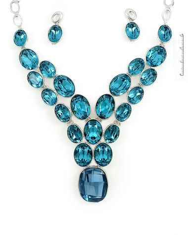 Splendent Sea Blue Diamond Cluster 2 Pieces Jewelry Sets SKU# V5304201