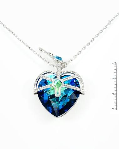 Original Design Sea Blue Rhodium Plated Collar Necklace SKU# G5306249
